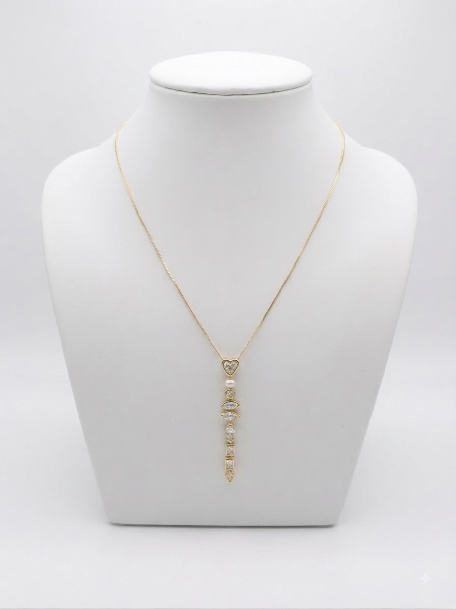 Collar Estilo Lariat con Cristales