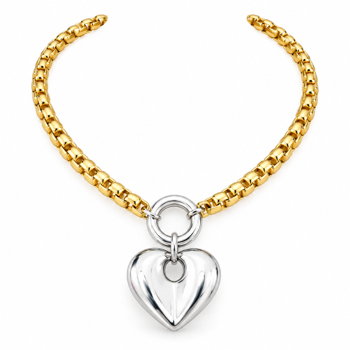 Collar Corazón dos Tonos Radiante