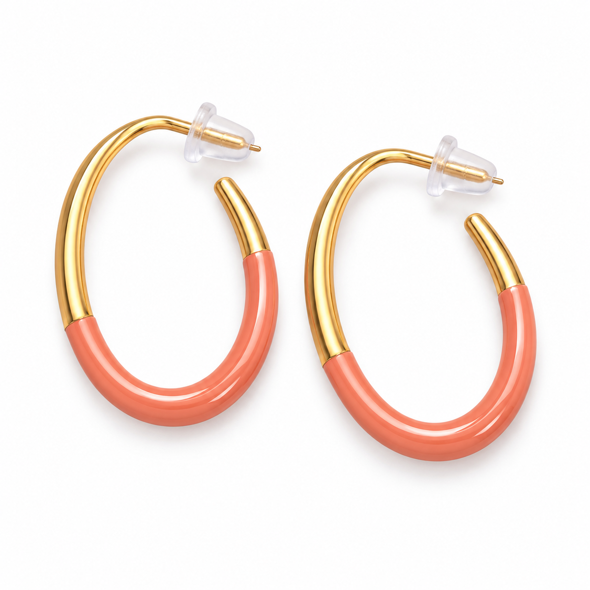 Argollas coral/salmon